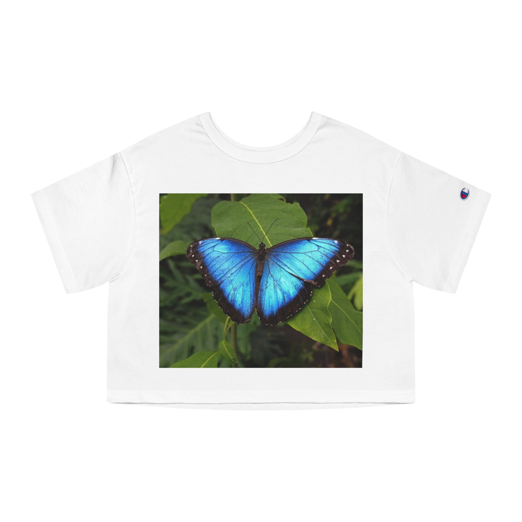 Butterfly Graphic Cropped T-Shirt for Women