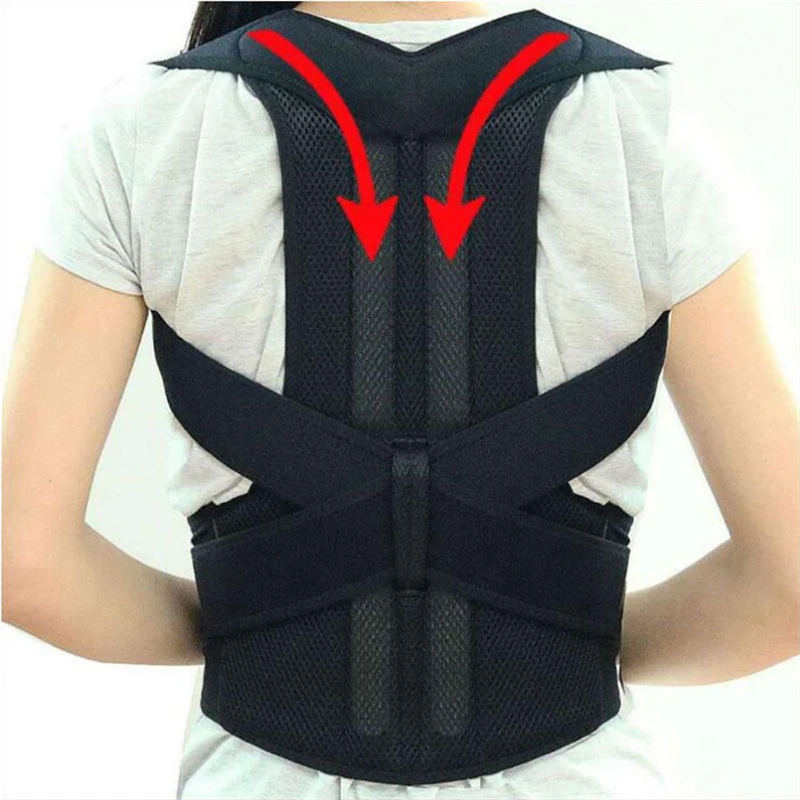 (No shipping fee)Adjustable Posture Corrector Low Back Support Shoulder Brace Belt For