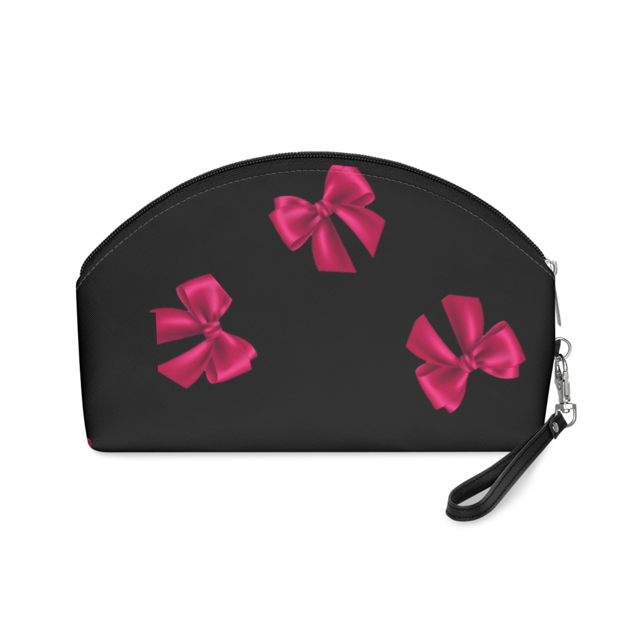 Charming Pink Bow Makeup Bag – Stylish Cosmetic Organizer for Beauty Lovers