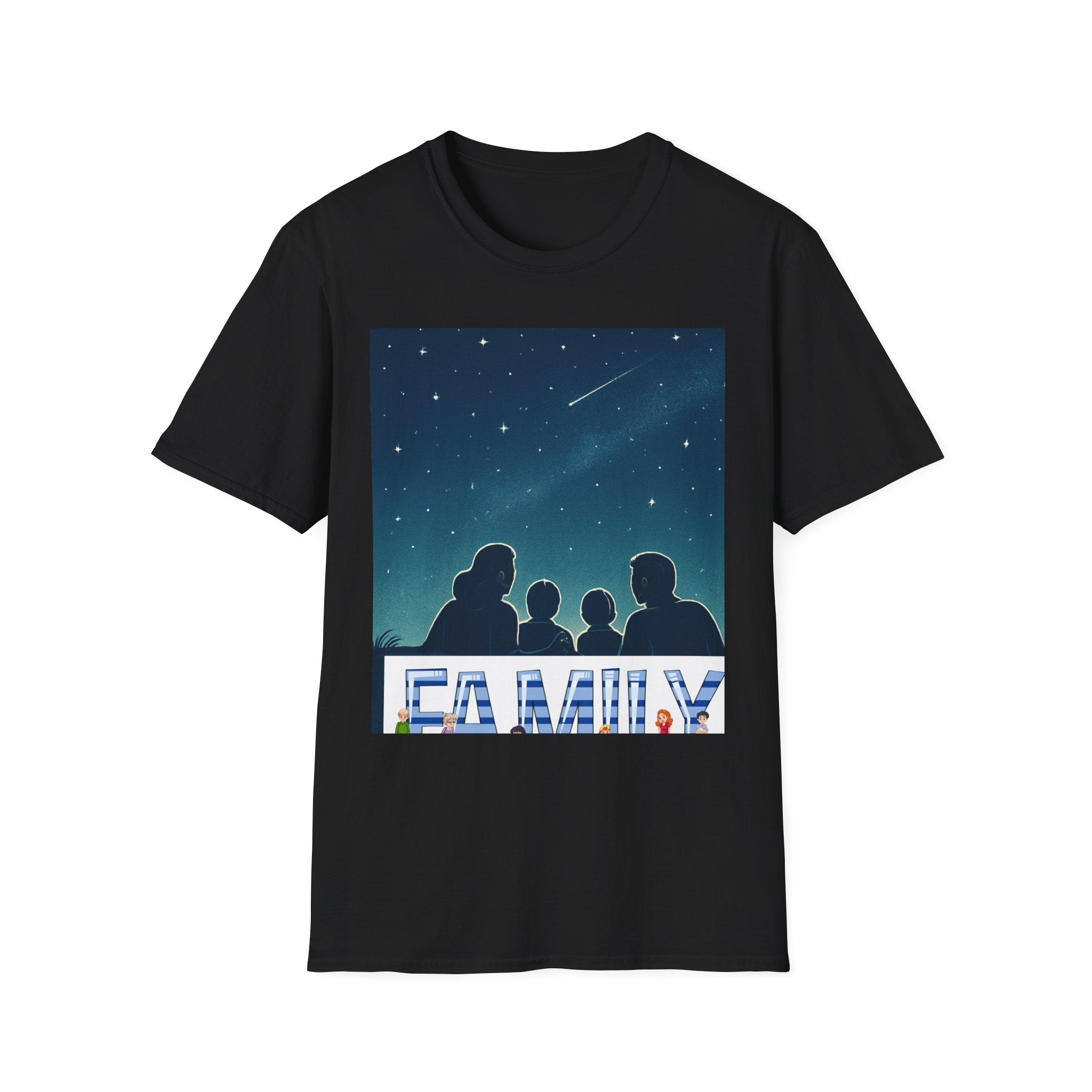Family Starry Night Unisex T-Shirt, Family Gift, Family Reunion Tee, Cozy Family Wear, Perfect for Mom, Dad, Kids