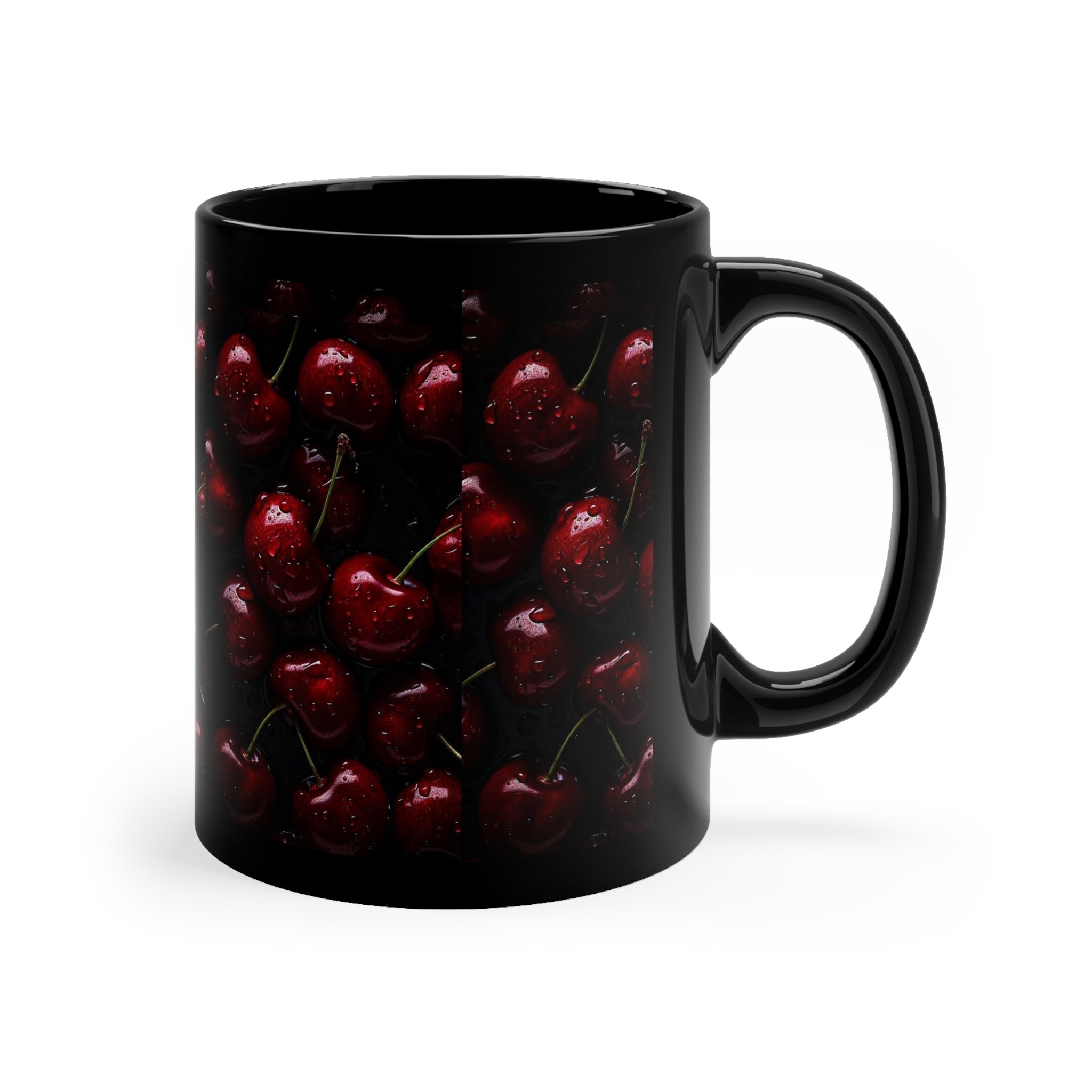 Cherry Blossom Black Coffee Mug - 11oz