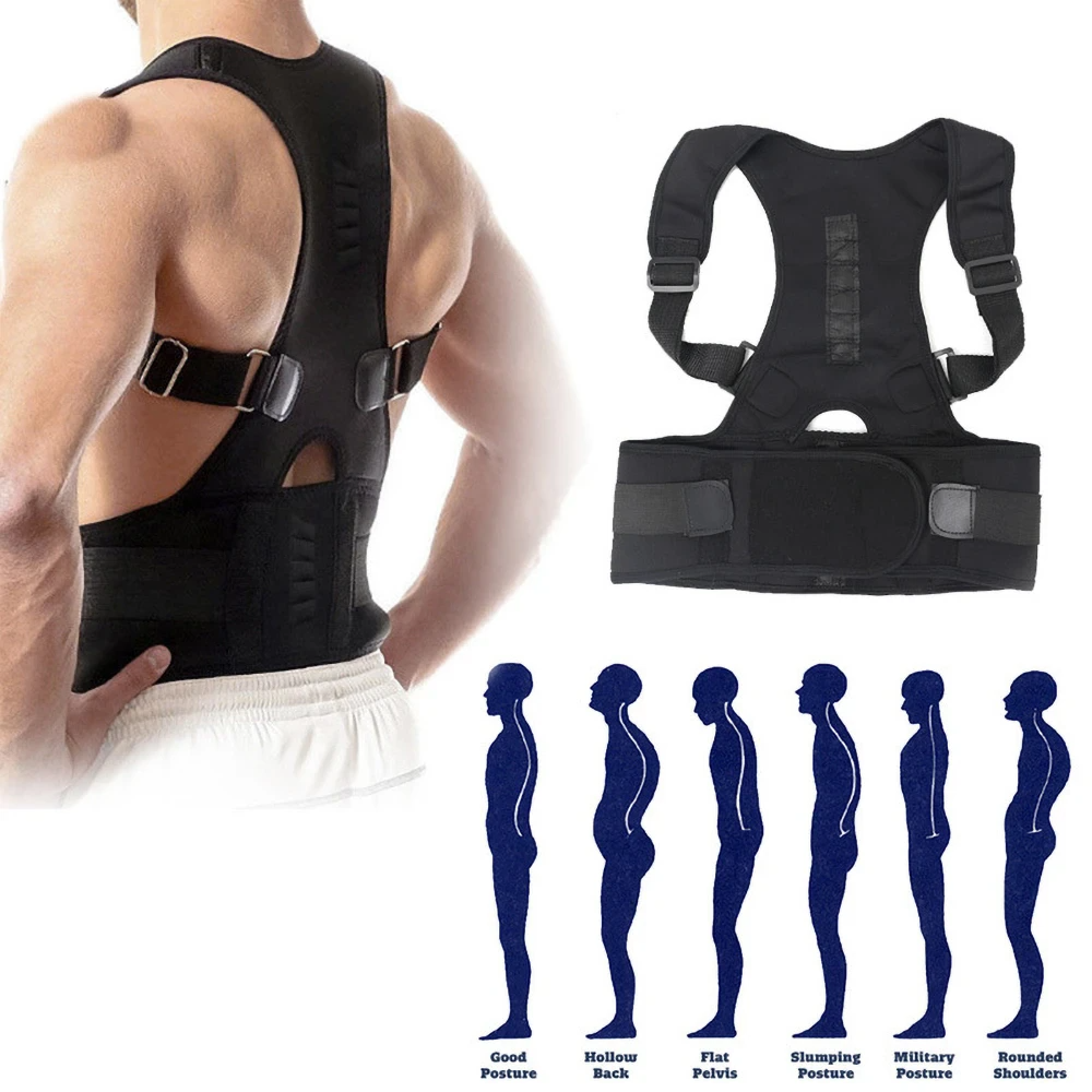 (No shipping fee)Posture Corrector Support Magnetic Back Shoulder Brace Belt Band For( no shipping fee)