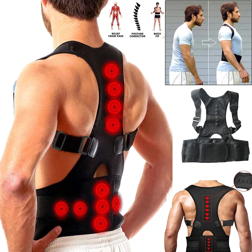 (No shipping fee)Posture Corrector Support Magnetic Back Shoulder Brace Belt Band For( no shipping fee)