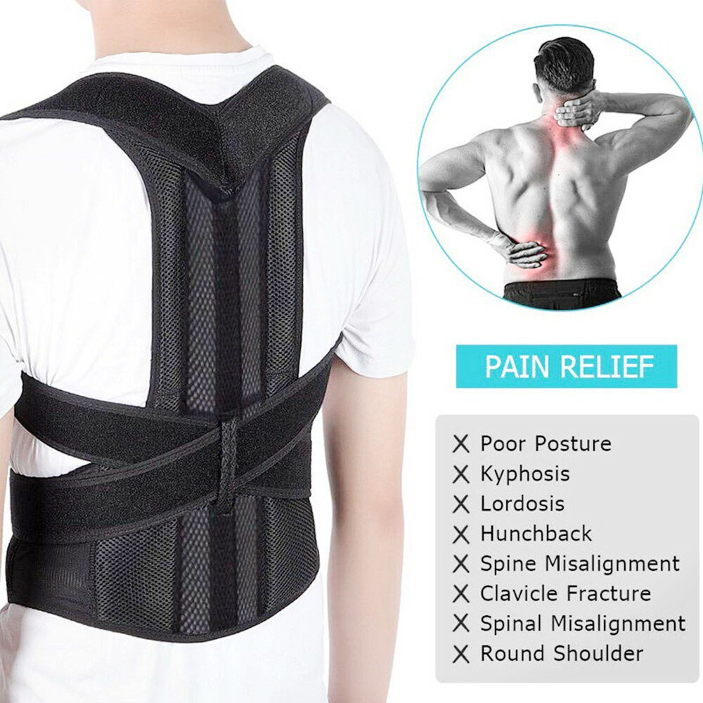 (No shipping fee)Adjustable Posture Corrector Low Back Support Shoulder Brace Belt For