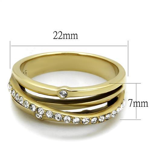(No shipping fee)TK2611 - IP Gold(Ion Plating) Stainless Steel Ring with Top Grade